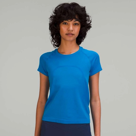 lululemon athletica Tops - lululemon Swiftly Tech Short Sleeve Tee Shirt Race Length Poolside PLSI size 4